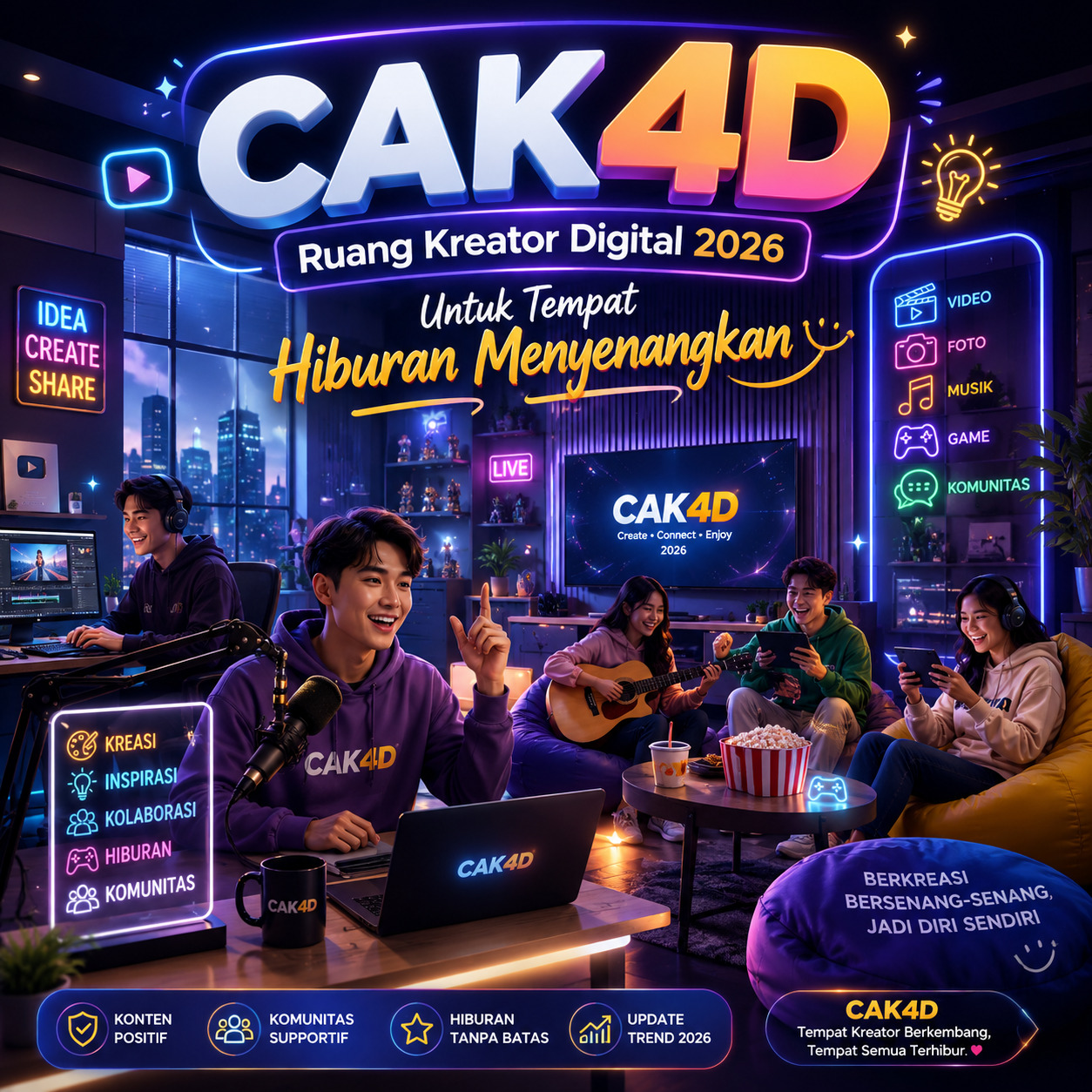 CAK4D : Ruang Kreator Digital 2026 Untuk Tempat Hiburan Menyenangkan